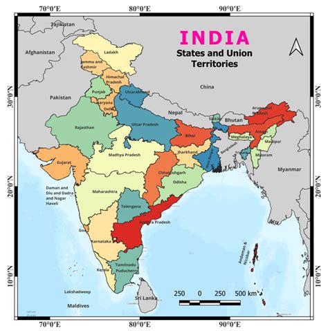 India Political Map pdf download (free) - Geographical Analysis