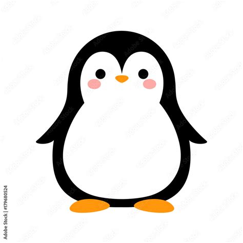 Cartoon Penguin Icon, Vector illustration Stock Vector | Adobe Stock