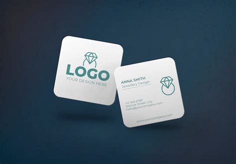 Free PSD | Square business card mockup