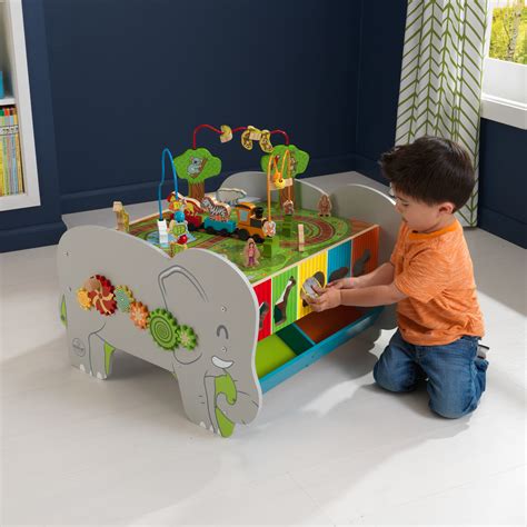 KidKraft Kids Toddler Wooden Zoo Train Play Table Activity Station with Storage 706943175088 | eBay