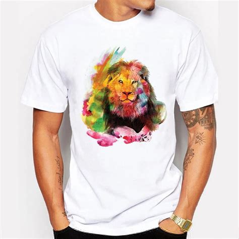 3D T shirt 2017 Fashion colourful lion Print T Shirt 3d Animal Design Tee Shirt Homme High ...