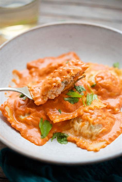 Lobster Ravioli with Vodka Cream Sauce - Inside The Rustic Kitchen