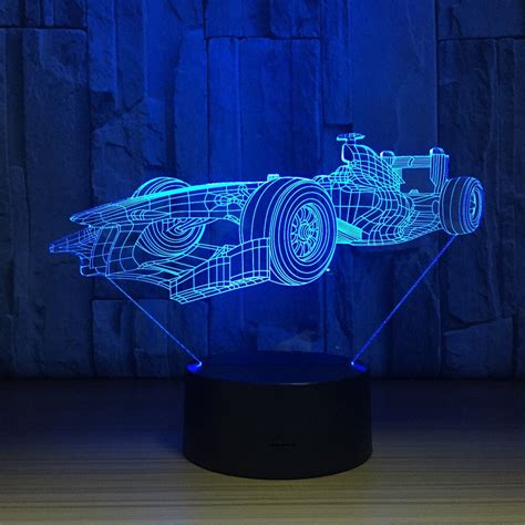 Racing Car Shape 3D Lamp For Decoration home Acrylic touch sensor led night light for children ...
