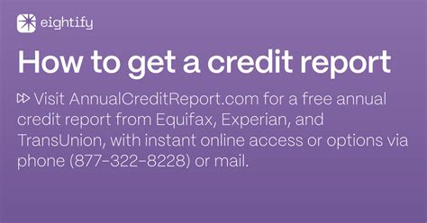 How to get a credit report | Eightify