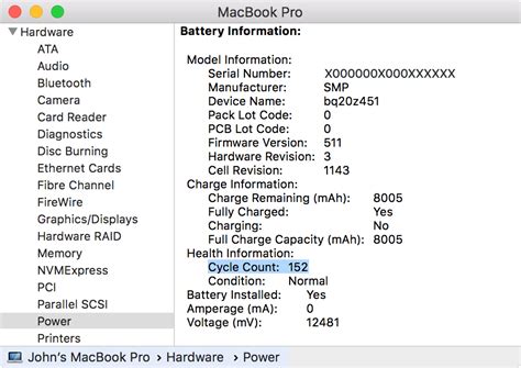 Determine battery cycle count for Mac notebooks - Apple Support