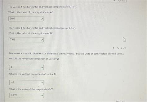 Solved The vector A has horizontal and vertical components | Chegg.com