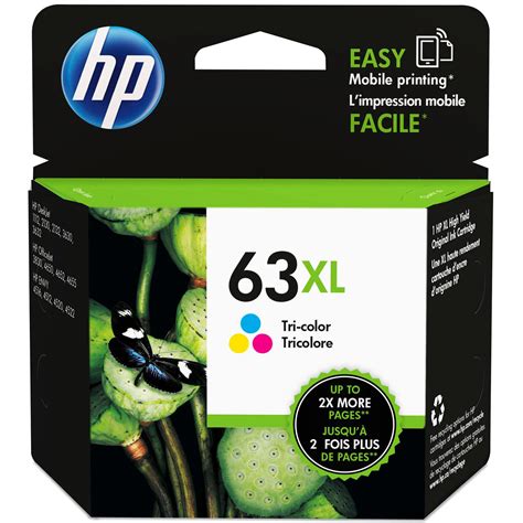 HP 63XL High-Yield Tri-Color Ink Cartridge F6U63AN#140 B&H Photo