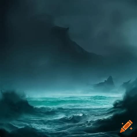 Mystic gothic storm over the sea