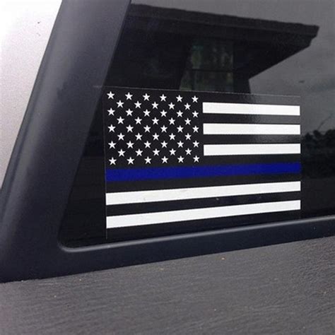 Thin Blue Line USA Flag Car Decal – PRW