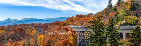 Autumn Colors at Linn Cove Viaduct in a Panorama