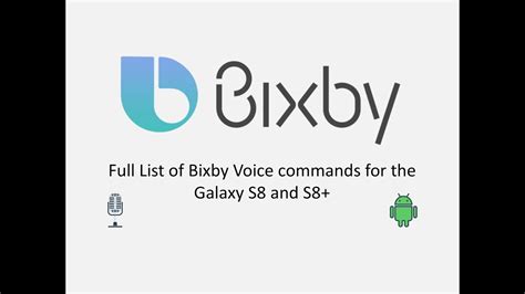 Bixby Voice : Full List of commands for Samsung Galaxy S8 and S8+ - YouTube