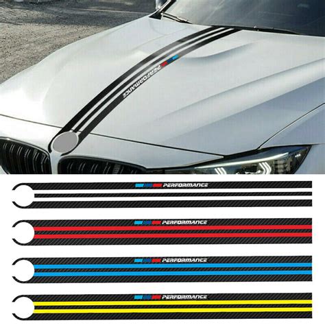 BMW 3 5 7 M3 M4 M5 Carbon Fiber 5D Car Hood Vinyl Sticker Performance ...