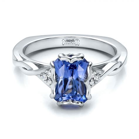 Custom Unique Setting Blue Sapphire Engagement Ring #100793 - Seattle ...