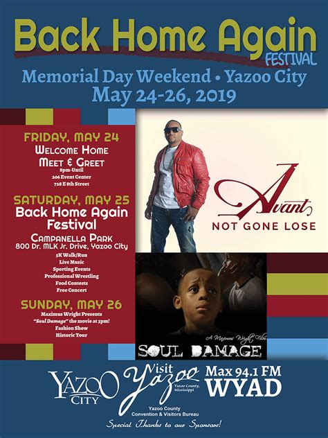 2019 Back Home Again 18×24 Poster Flyer WEB | Visit Yazoo County ...