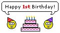 Happy 1st Birthday | ID#: 2933 | Free-Smileys.com