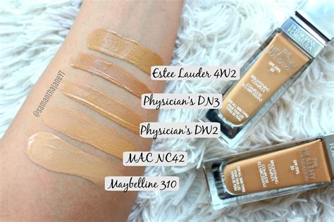 Samantha Jane: Physician's Formula The Healthy Foundation Swatches/Comparison