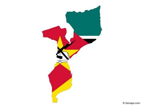 Flag Map of Mozambique | Free Vector Maps