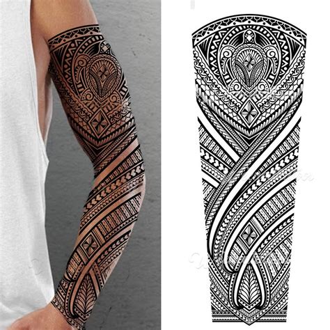 Intricate Polynesian Leg Tattoo Design