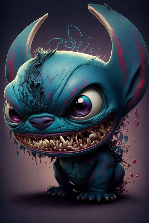 Evil Stitch | Scary art, Cute monsters drawings, Graffiti characters