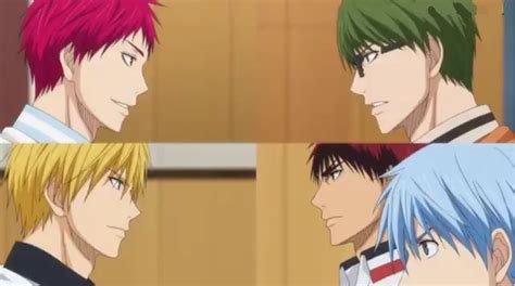 semi finals opponent: shutoku vs rakuzan (midorima vs akashi); kaijo vs seirin (kise vs kagami ...