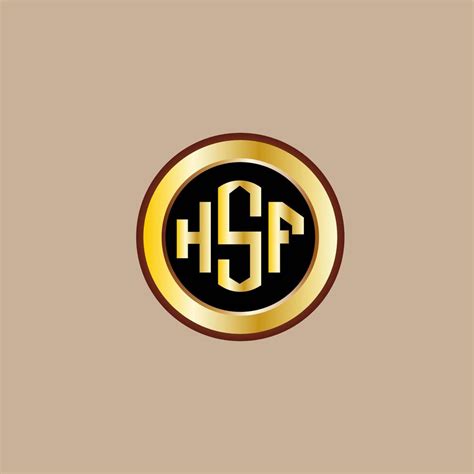 creative HSF letter logo design with golden circle 10965810 Vector Art ...