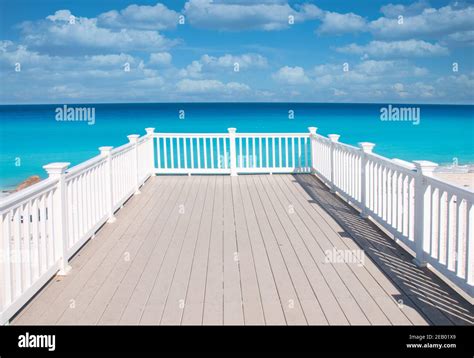 Panoramic view of the Caribbean Ocean with the clear turquoise water of ...