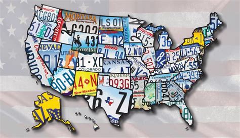 Wholesale Large Novelty Sticker - US Map License Plates - Signs 4 Fun