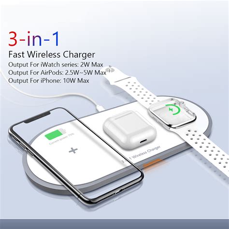 3 In 1 Wireless Charger 10W Fast Wireless Charging Pad For IPhone 11 ...