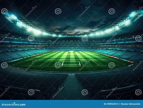 Grass Inside the Football Stadium Stock Image - Image of light, green ...