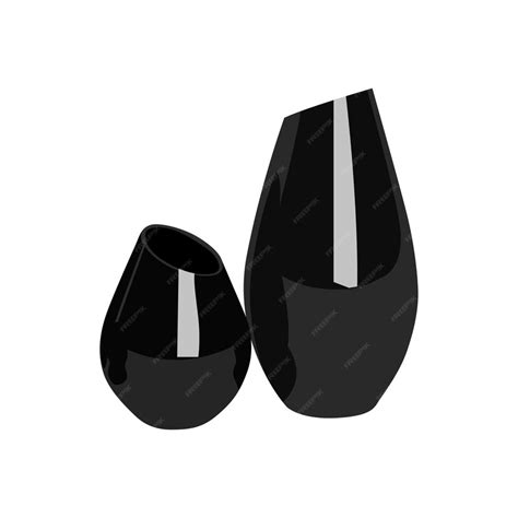 Premium Vector | Beautiful black vase, modern ceramic vases isolated on white background