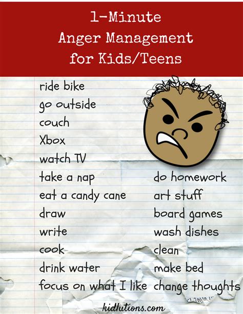 Anger Management Exercises For Kids