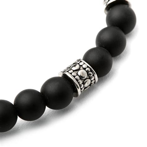 Stainless Steel Bracelet // Black Bead - NES - Touch of Modern