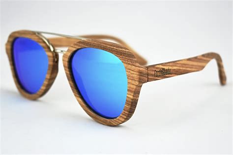 Wooden Aviator Sunglasses With Metal Accent | EarthShadeSunglasses.com