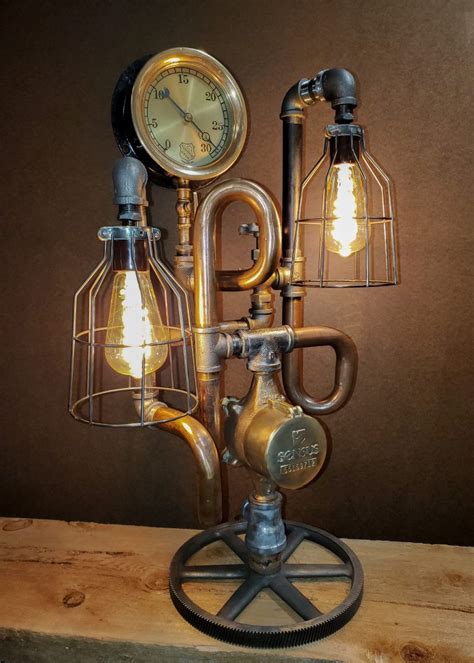 Steampunk Vintage Industrial Lamp #142 Table Lamp - Desk Lamp - Lamp ...