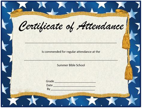 Attendance Certificate Template Free