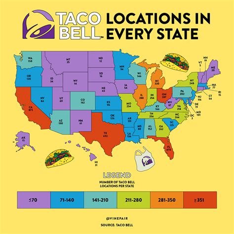 The Number of Taco Bells in Every State [MAP] | VinePair