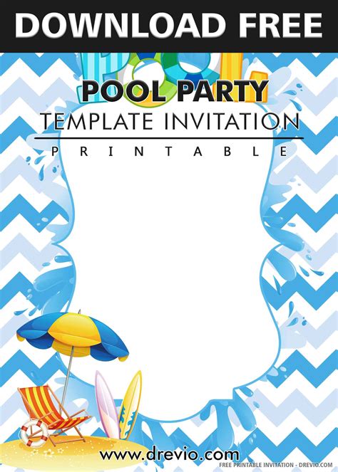 Free Printable Pool Party Invitations