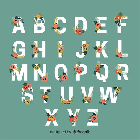 Free Vector | Floral alphabet