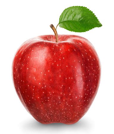 Ripe Red Apple Isolated On A White Background Stock Photo - Download Image Now - iStock