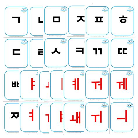 Korean Alphabet & Syllables Flashcards - Etsy