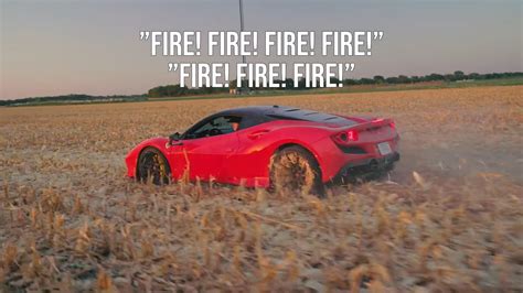 Ferrari Burnout: YouTuber Takes F8 Tributo Off Road, Accidentally Totals the Car in Fire ...