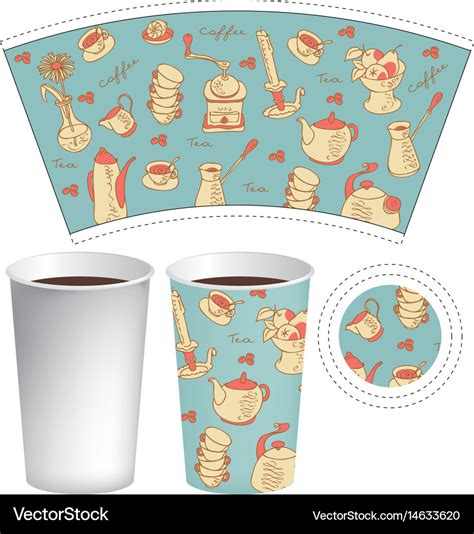 Template paper cup for hot drink Royalty Free Vector Image