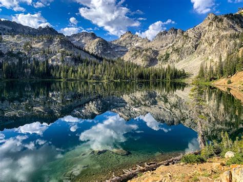 Alice Lake in the Sawtooth Mountains Near Sun Valley, Idaho Stock Image ...