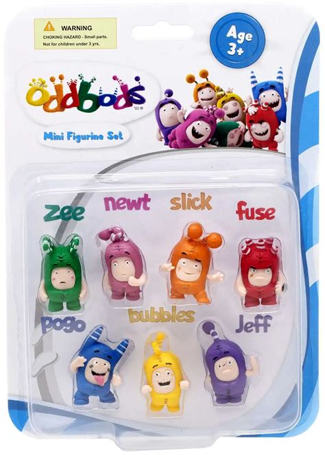 Oddbods Zee, Newt, Slick, Fuse, Pogo, Bubbles Jeff Mini Figure 7-Pack Kids Station Toys - ToyWiz