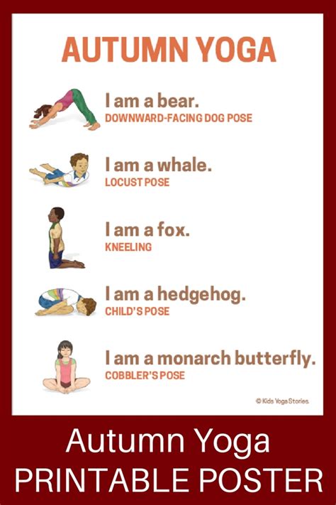 10 Autumn Yoga Poses for Kids (Printable Poster) - Kids Yoga Stories ...