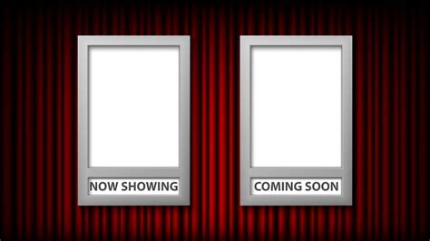 Premium Vector | Movie poster frame template with now showing and coming soon