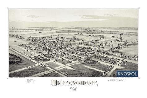 Historic old map of Whitewright, Texas from 1891 - KNOWOL