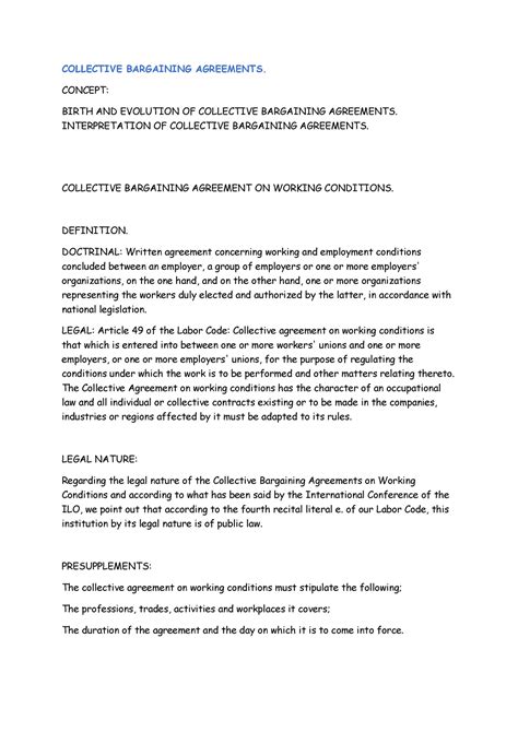 Collective Bargaining Agreements. 5 - COLLECTIVE BARGAINING AGREEMENTS. CONCEPT: BIRTH AND ...