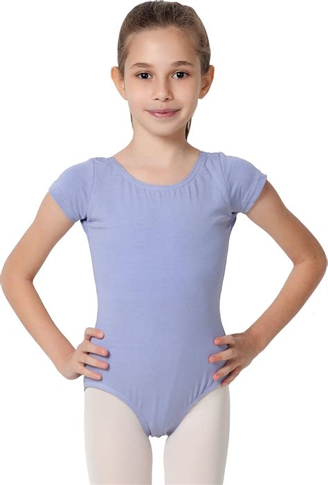 Amazon.com: CAOMP Girl’s Gymnastics Leotards, Short Sleeve Organic Cotton Spandex, Dance, Size 3 ...