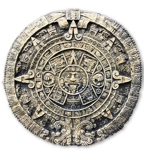 Aztec Mayan Calendar round stone wall plaque Sun stone home or garden ...